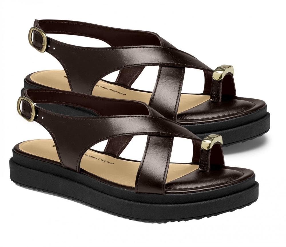 Sandália Flatform Papete Dakota Y9283 Feminino Marrom 3
