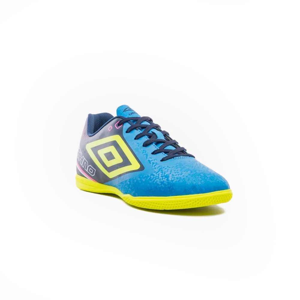 Chuteira Futsal Umbro Techno II Masculino Azul Escuro/Amarelo/Roxo 3