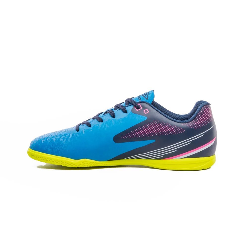 Chuteira Futsal Umbro Techno II Masculino Azul Escuro/Amarelo/Roxo 2