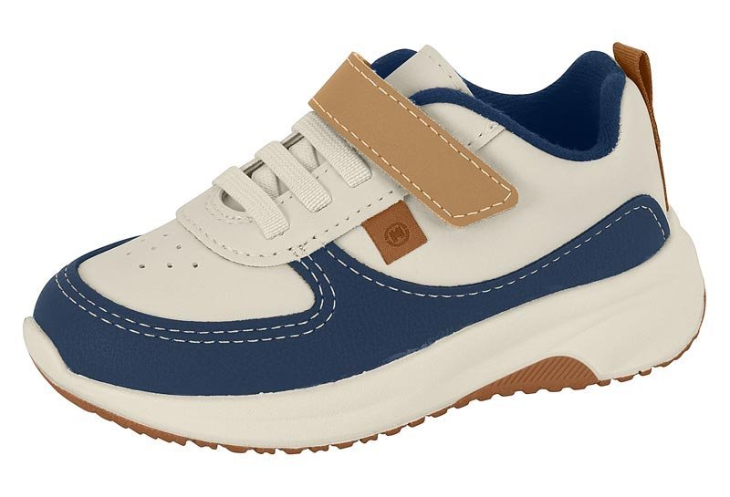 Tênis Casual Molekinho 2634109 Infantil Masculino Off White/Azul 2