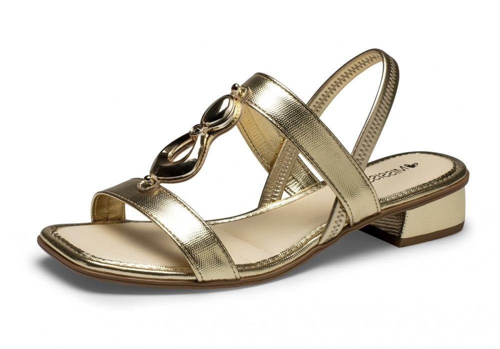 Sandália Salto Baixo Mississipi MF893 Feminino Ouro 2