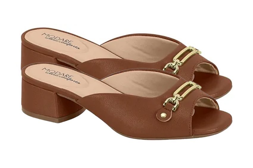 Tamanco Ortopedico Fascite Plantar Modare Esporão 7211100 Feminino Marrom Escuro 3