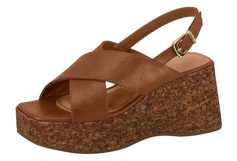 Sandália Plataforma Salto Alto Vizzano 6559101 Feminino Marrom 2