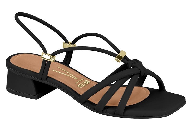 Sandália Salto Bloco Vizzano 6454129 Feminino Preto 1