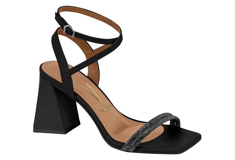 Sandália Salto Bloco Strass Vizzano 6464145 Feminino 1