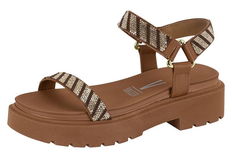 Sandália Papete Flatform Vizzano 6499103 Feminino Marrom Escuro 2