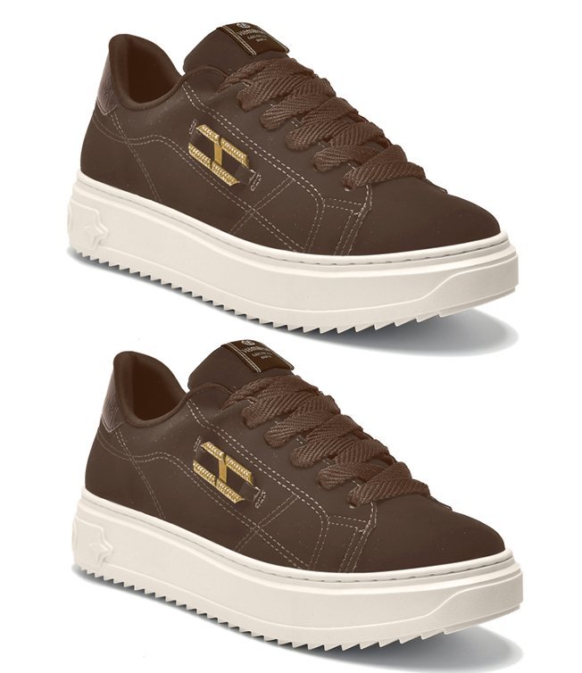 Tênis Casual Via Marte 055-031 Feminino Marrom 3