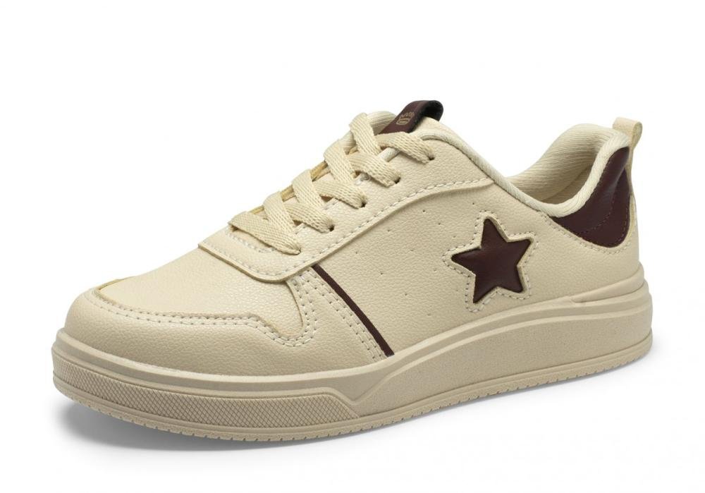 Tênis Casual Pink Cats V5512 Infantil Feminino Off White 2