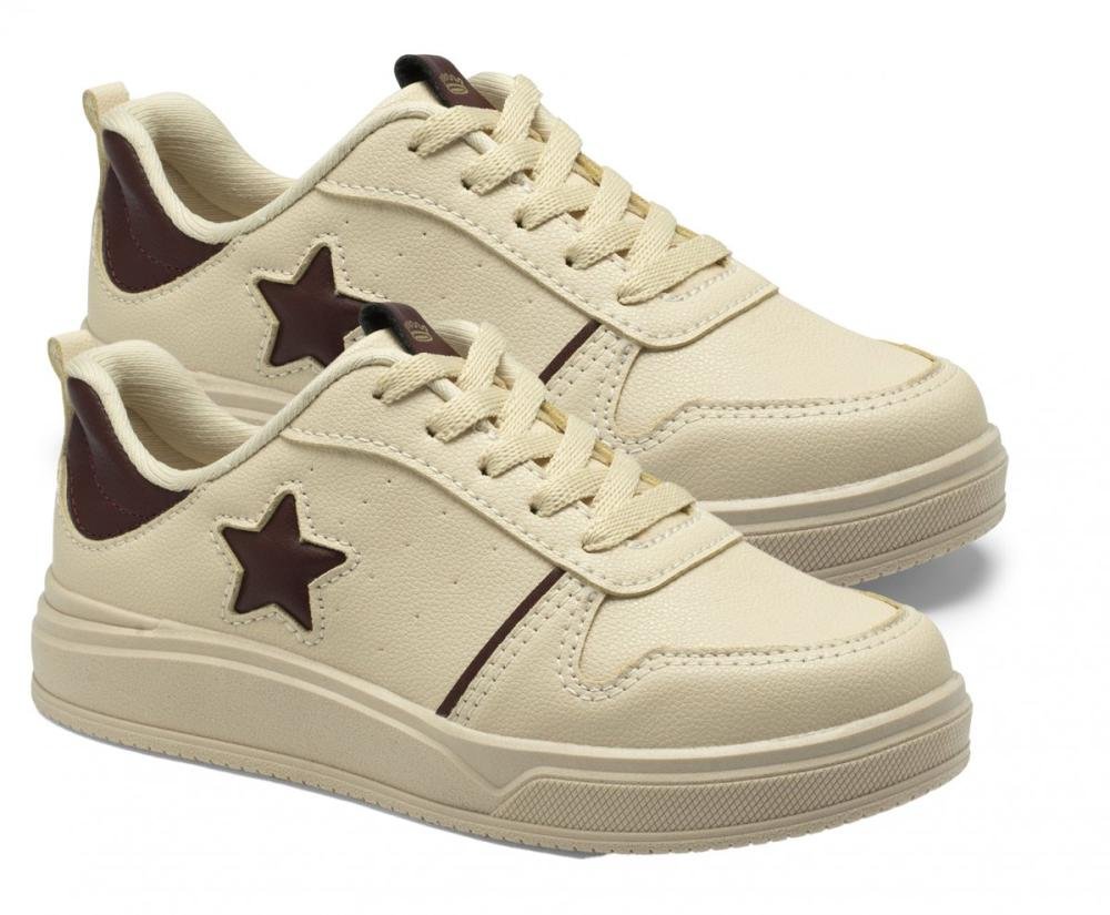 Tênis Casual Pink Cats V5512 Infantil Feminino Off White 3