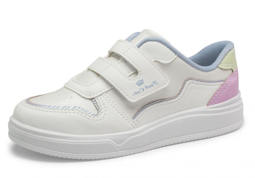 Tênis Casual Pink Cats V5791 Infantil Feminino Branco 2