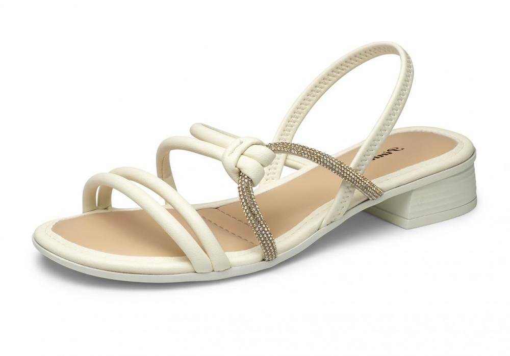 Sandália Salto Baixo Pink Cats V5931 Infantil Feminino Branco 2