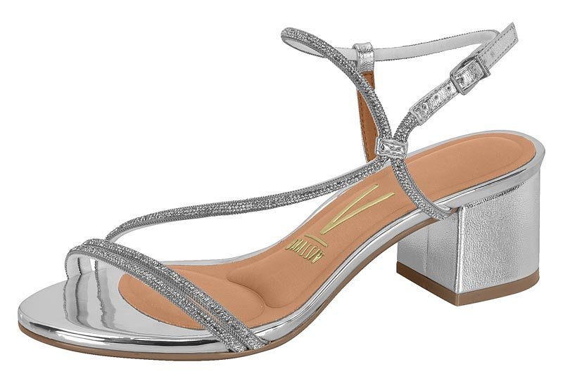 Sandália Salto Bloco Metalizada Vizzano 62911175 Feminino Prata 2