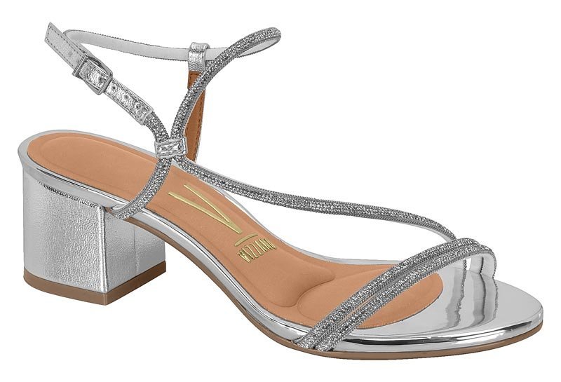 Sandália Salto Bloco Metalizada Vizzano 62911175 Feminino