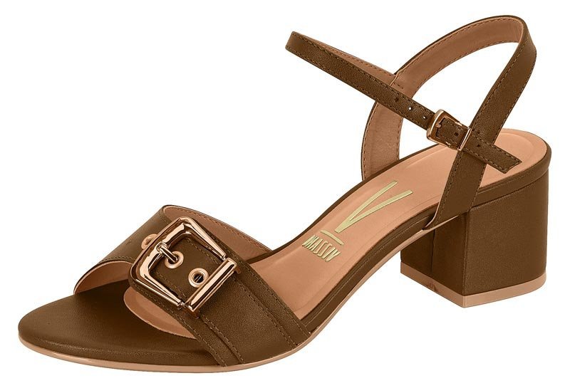 Sandália Salto Bloco Vizzano 62911184 Feminino Marrom Escuro 2