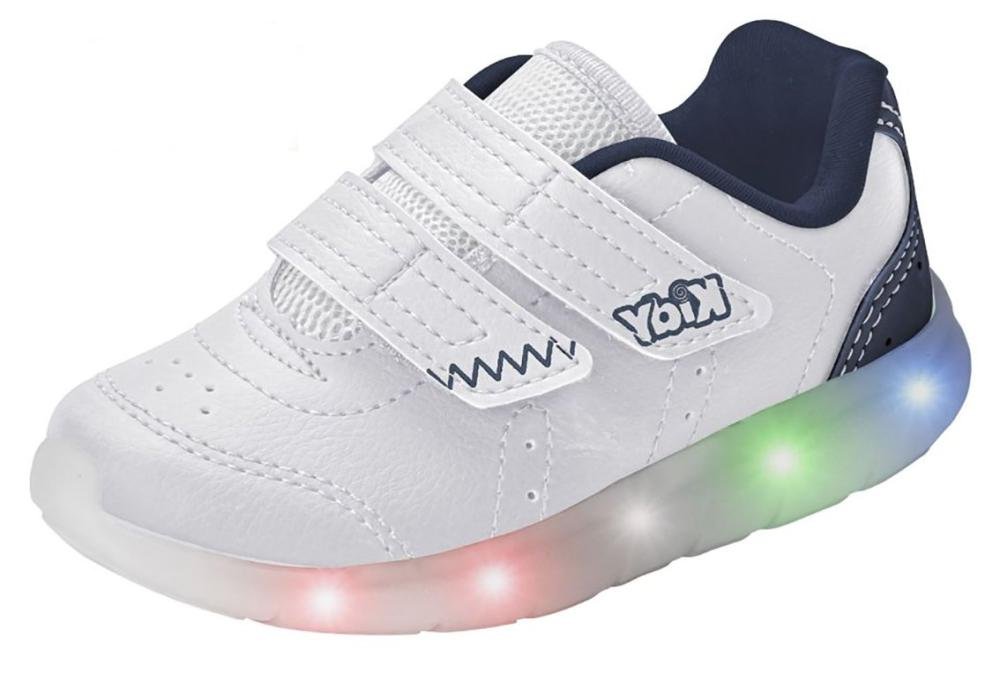 Tênis Infantil Kidy de Luz Light Fun Infantil Masculino Branco/Azul 2