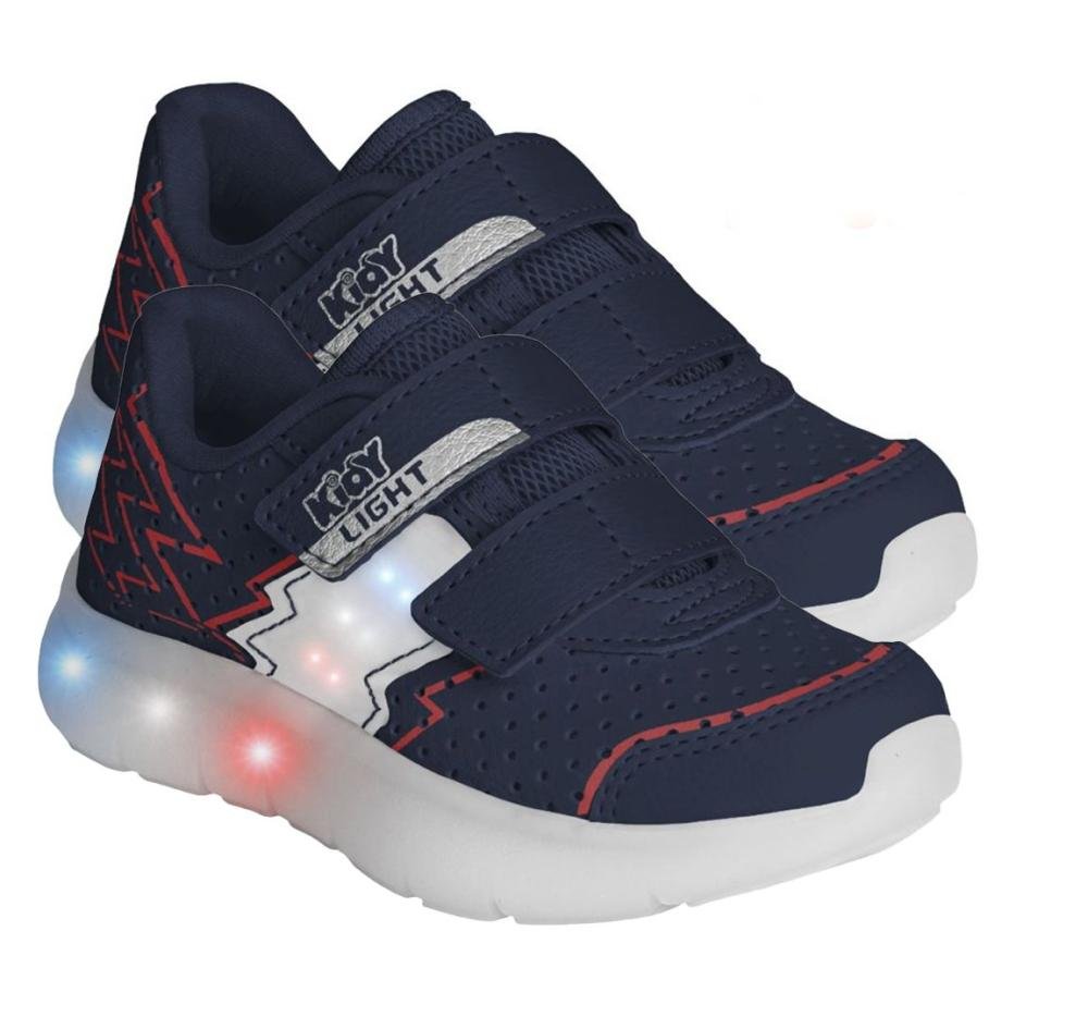 Tênis Infantil Kidy de Luz Light Fun Infantil Masculino Azul Escuro 3