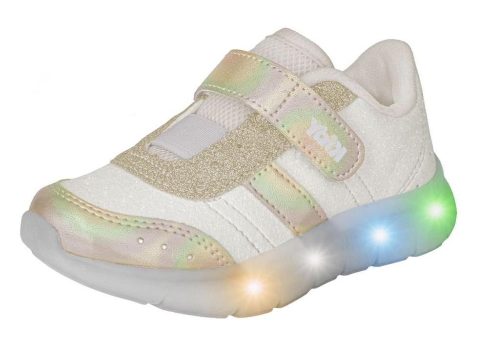Tênis Kidy Flex Light Infantil Feminino Branco/Ouro 2