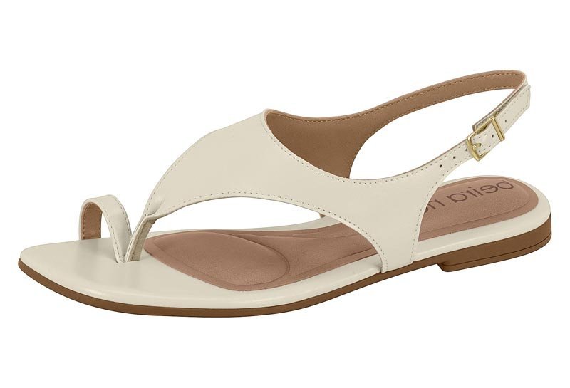 Sandália Rasteira Beira Rio 8560103 Feminino Off White 2