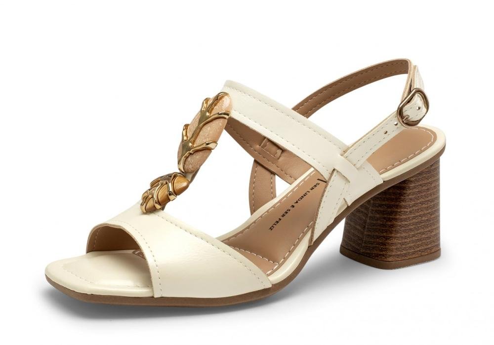 Sandália Salto Bloco Dakota Y9762 Feminino Branco 2