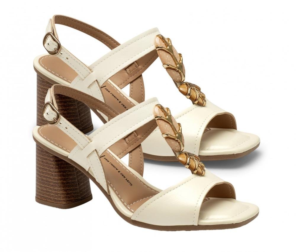 Sandália Salto Bloco Dakota Y9762 Feminino Branco 3