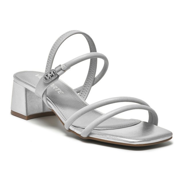 Sandália Salto Bloco Metalizado Via Marte 199-018 Feminino