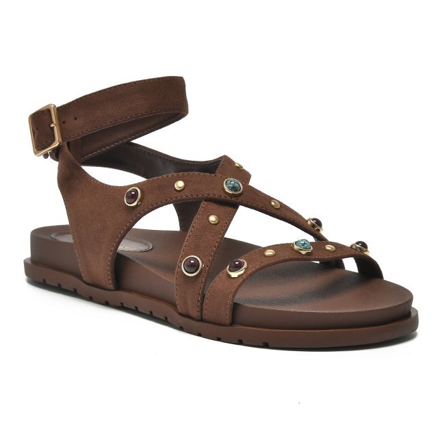 Sandália Papete Flatform Via Marte 174-016 Feminino Marrom Escuro 1