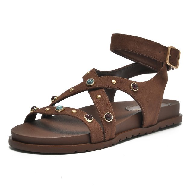 Sandália Papete Flatform Via Marte 174-016 Feminino Marrom Escuro 2