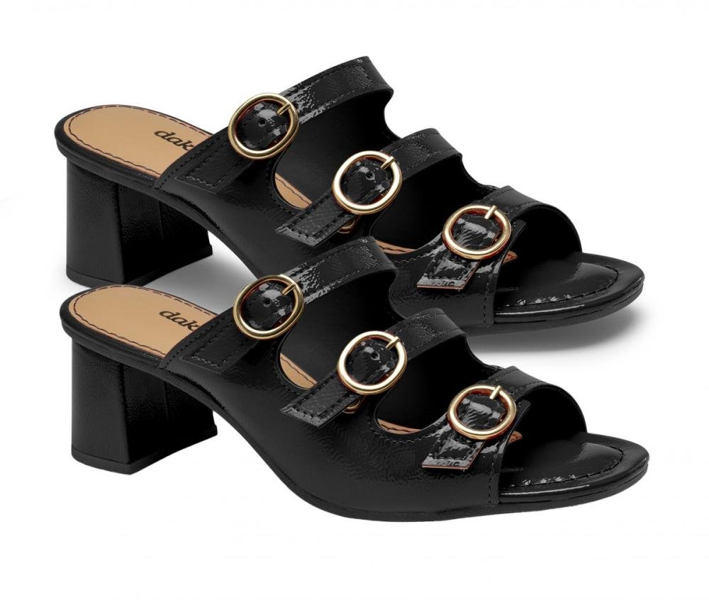 Tamanco Salto Bloco Dakota Y9742 Feminino Preto 3