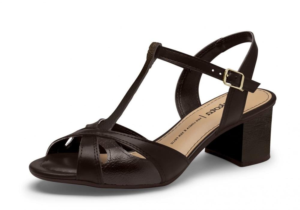 Sandália Salto Bloco Dakota D0931 Feminino Marrom 2