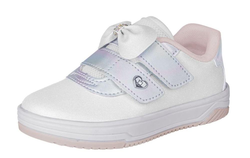 Tênis Kidy Happy Infantil Feminino Branco/Prata/Rosa 2