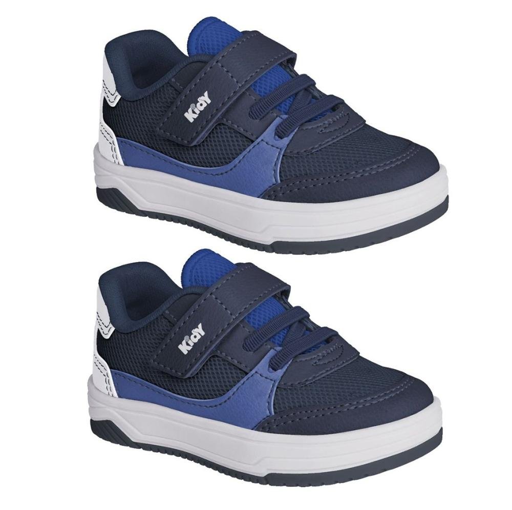 Tênis Casual Velcro Kidy Happy Infantil Masculino Azul Escuro 3