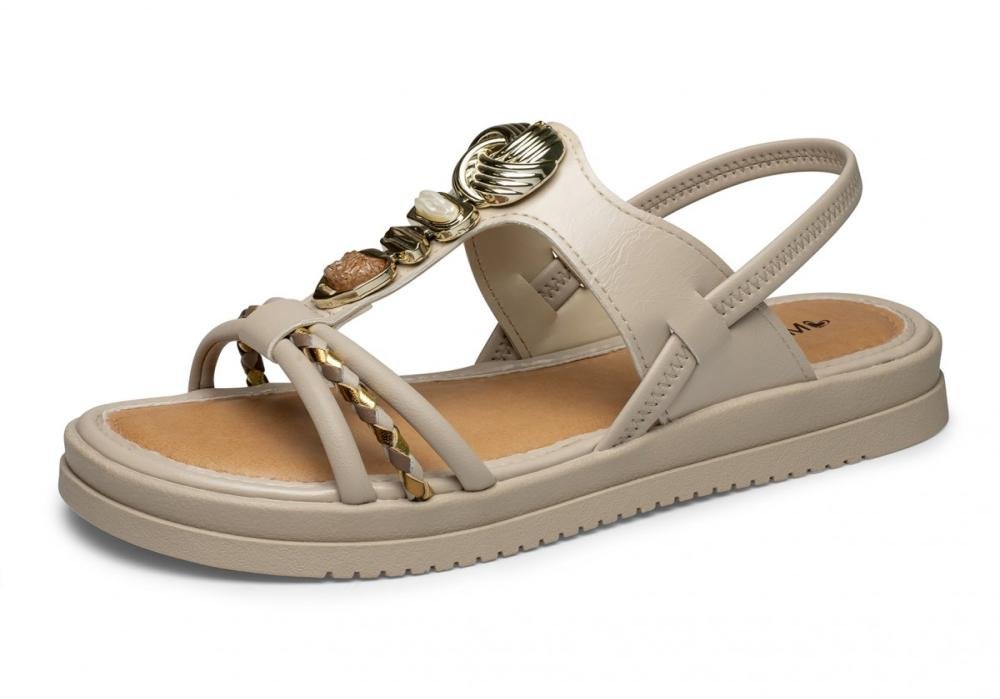 Sandália Papete Flatform Mississipi J0221 Feminino Off White 2