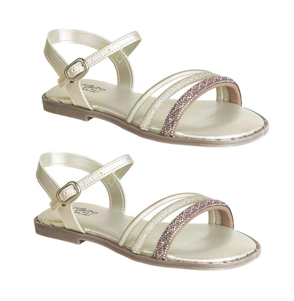 Sandália Rasteira Kidy 4540007 Infantil Feminino Dourado 3