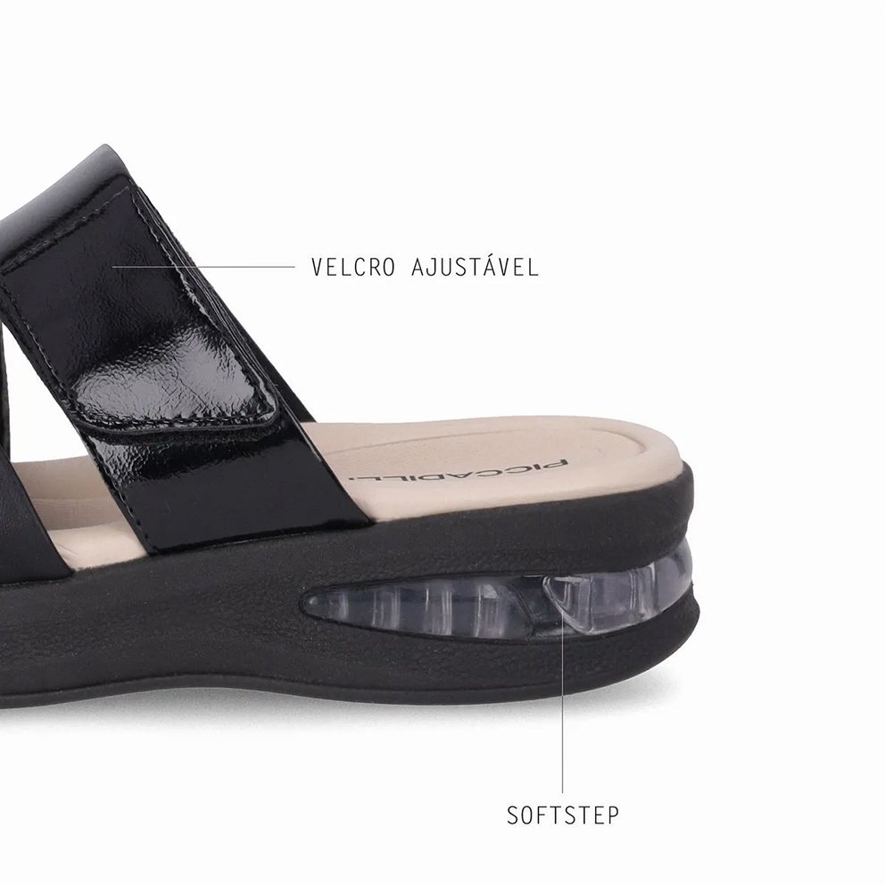 Tamanco Anabela SoftStep Piccadilly 599004 Feminino Preto 3