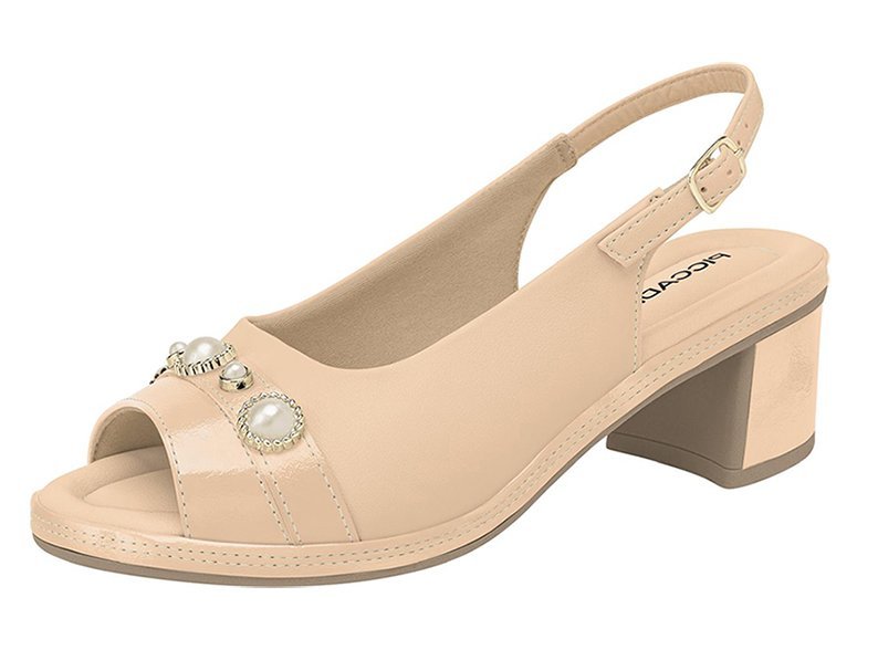 Sandália Joanete Sato Bloco Piccadilly 566077 Feminino Bege 2