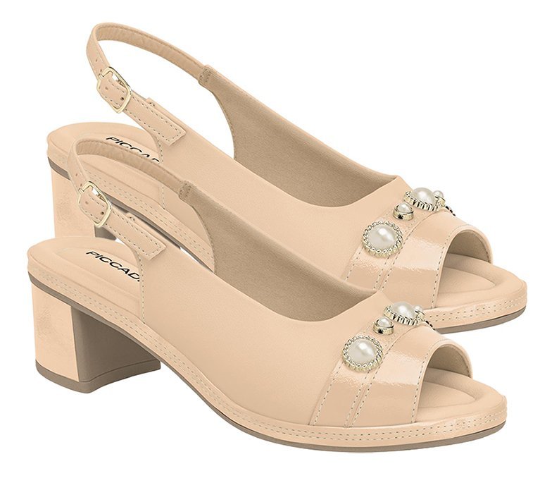 Sandália Joanete Sato Bloco Piccadilly 566077 Feminino Bege 3