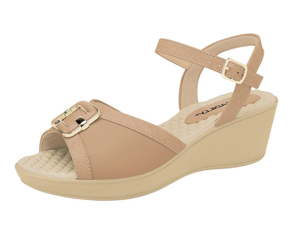 Sandália Anabela Piccadilly 540419 Feminino Bege 2