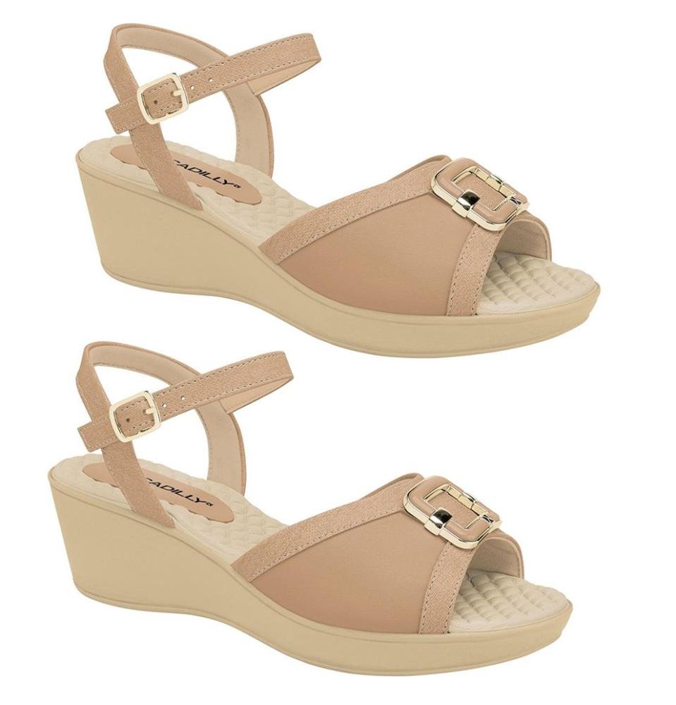 Sandália Anabela Piccadilly 540419 Feminino Bege 3