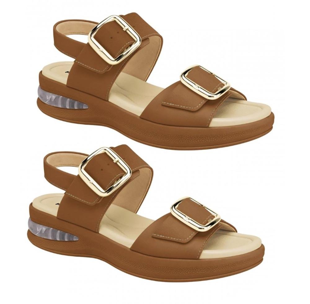 Sandália SoftStep Anabela Piccadilly 599003 Feminino  Marrom 3