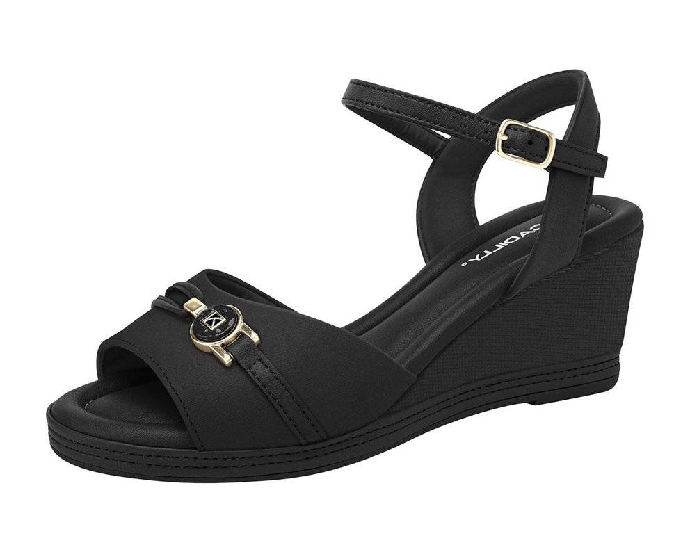 Sandália Anabela Piccadilly 408243 Feminino Preto 2
