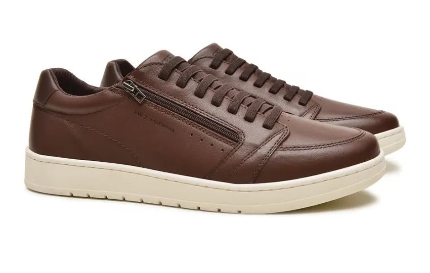 Sapatênis Em Couro Freeway Jhon 02 Masculino Marrom 3