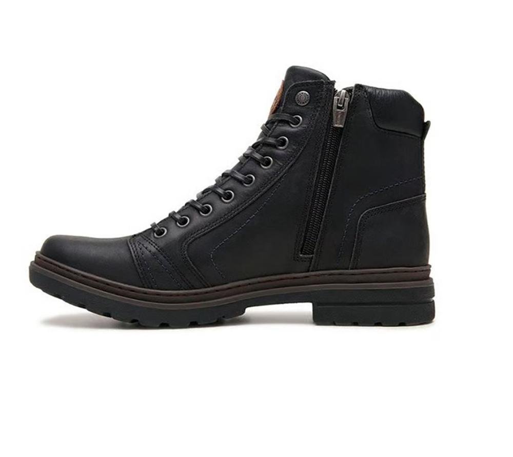 Bota Coturno Em Couro Absolut Freeway Masculino Preto 2