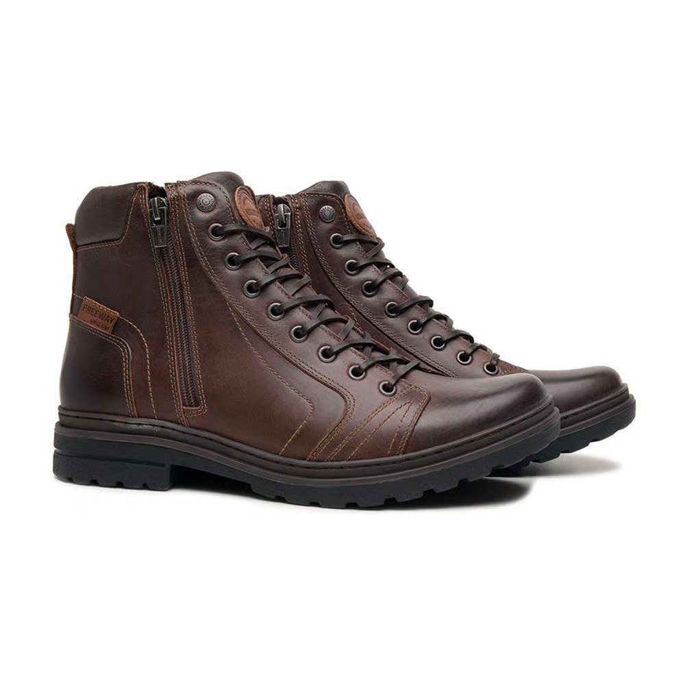 Bota Coturno Em Couro Absolut Freeway Masculino Café 3
