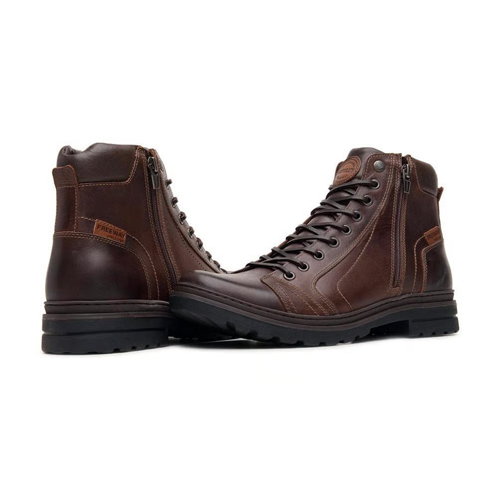 Bota Coturno Em Couro Absolut Freeway Masculino Café 4