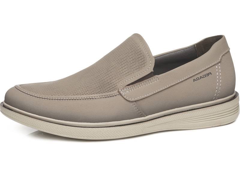 Sapato Casual Slip Em Couro Pegada 126112 Masculino Bege 2