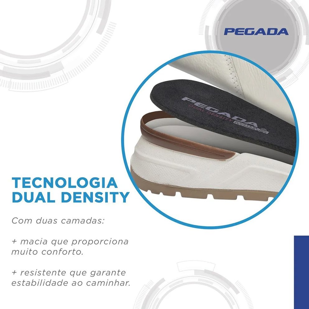 Sapatênis Pegada em Couro 111602 Masculino Branco 3
