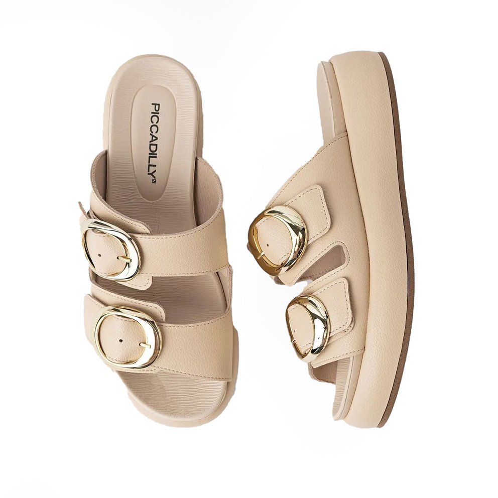 Tamanco Wide Fit Piccadilly 459022 Feminino Bege 3