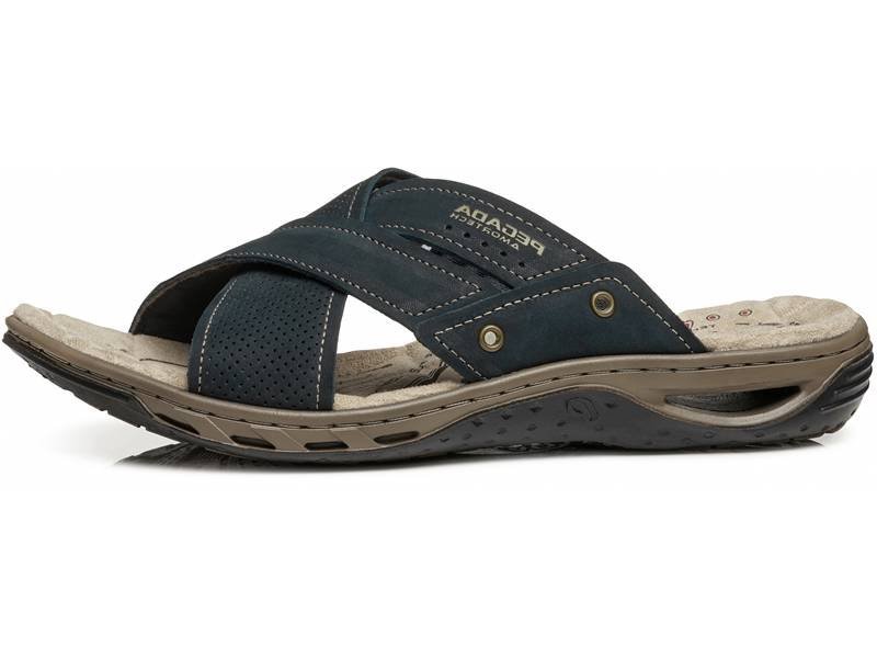 Chinelo em Couro Pegada 131675 Masculino Azul 2