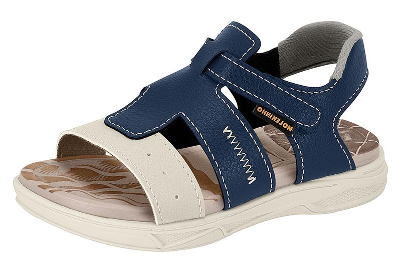 Sandália Papete Molekinho 2140759 Infantil Masculino Azul 2