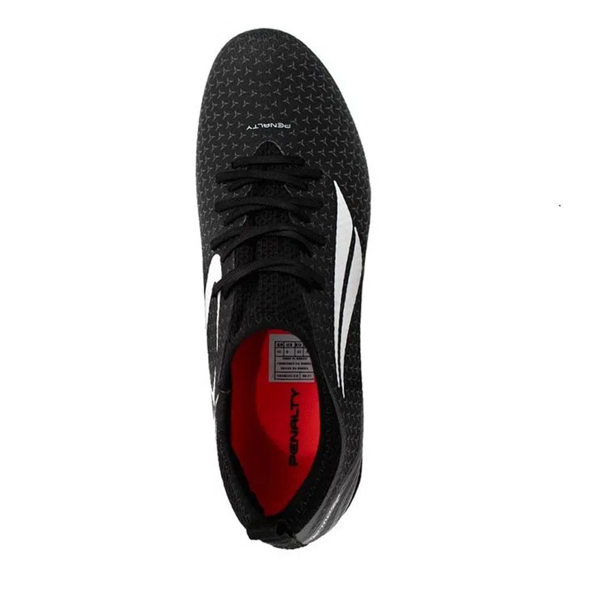 Chuteira Penalty Campo S11 Locker Ecoknit XXI Masculino - Preto e Branco Preto/Vermelho 3